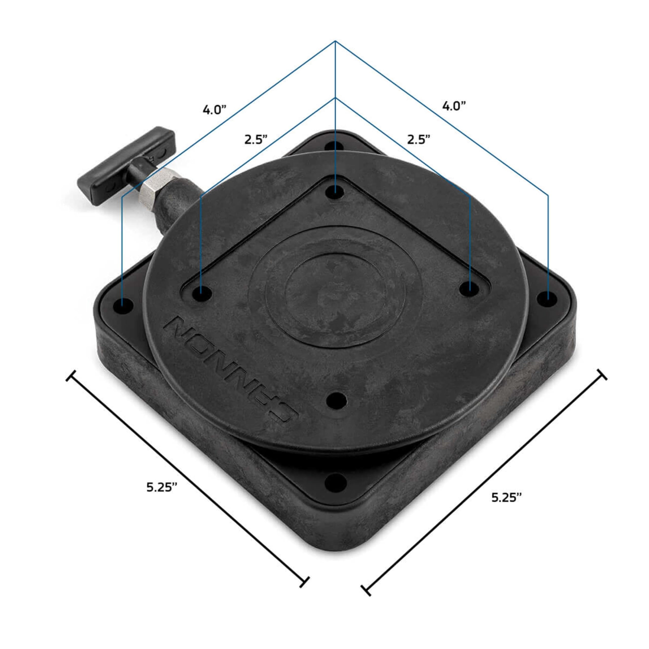 Cannon 2207003 pre-drilled installation simplifies deck setup.