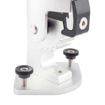 Cannon ratcheting system for smooth vertical position and storage.