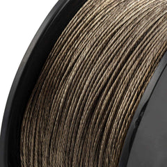 Cannon downrigger cable with 316-grade stainless steel for corrosion resistance.
