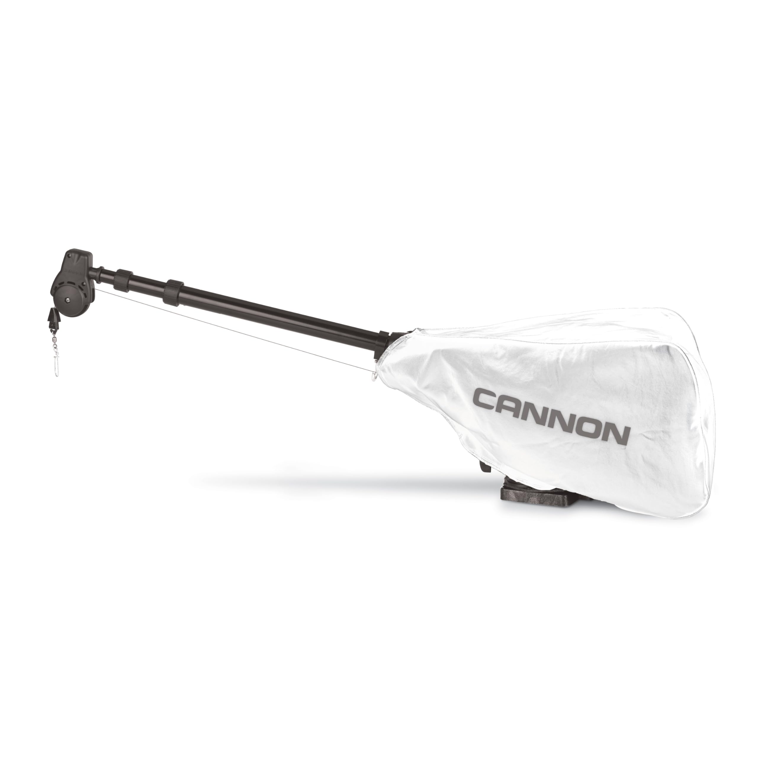 Cannon Downrigger Cover with protective material guards electronics in all weather conditions.