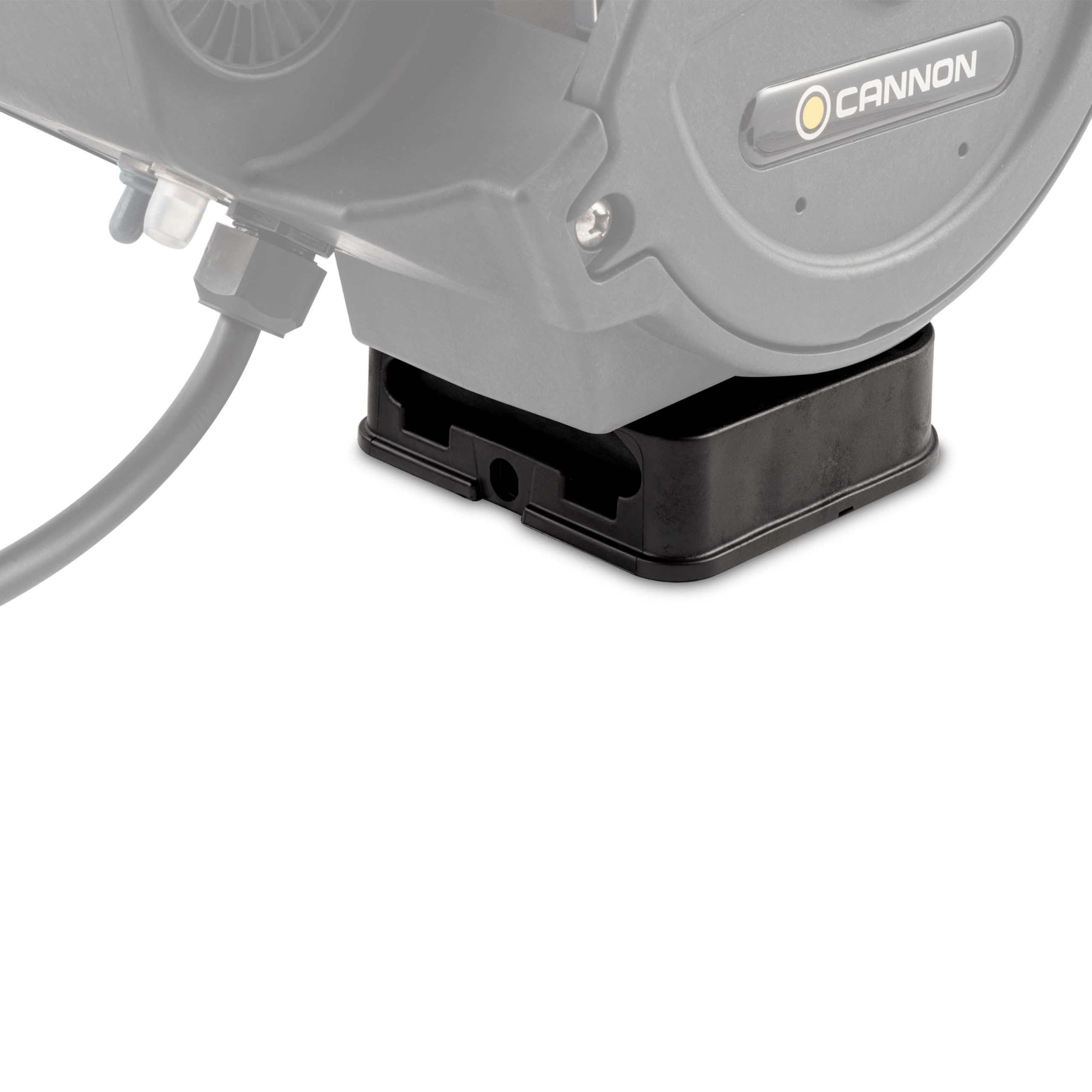 Cannon downrigger mounting base in use during setup on boat