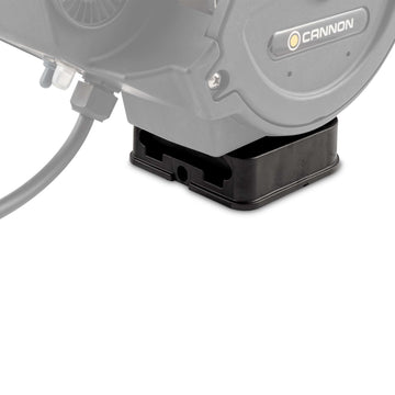 Cannon downrigger mounting base in use during setup on boat