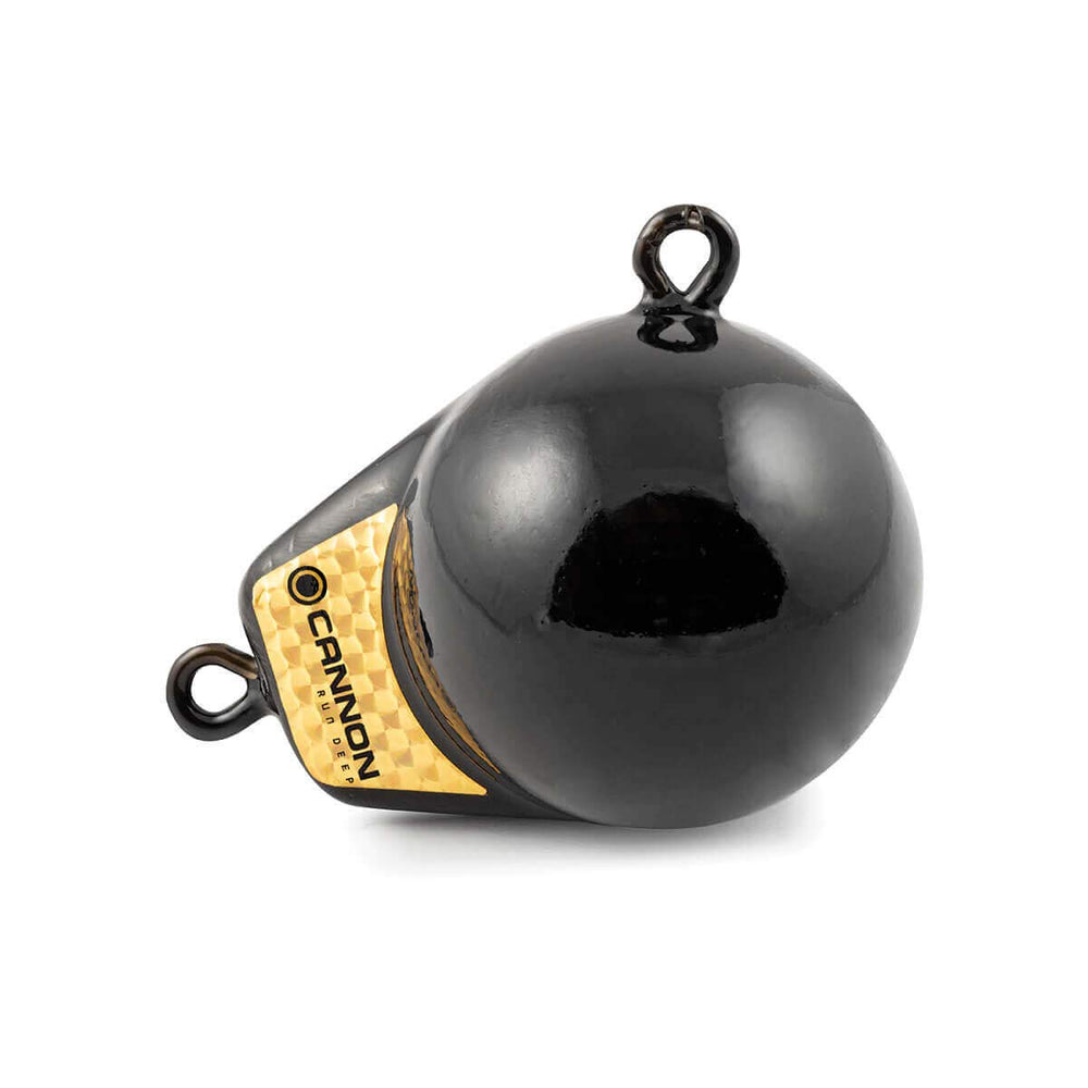 Cannon 6lb downrigger weight fin prism tape detail enhances fish attraction