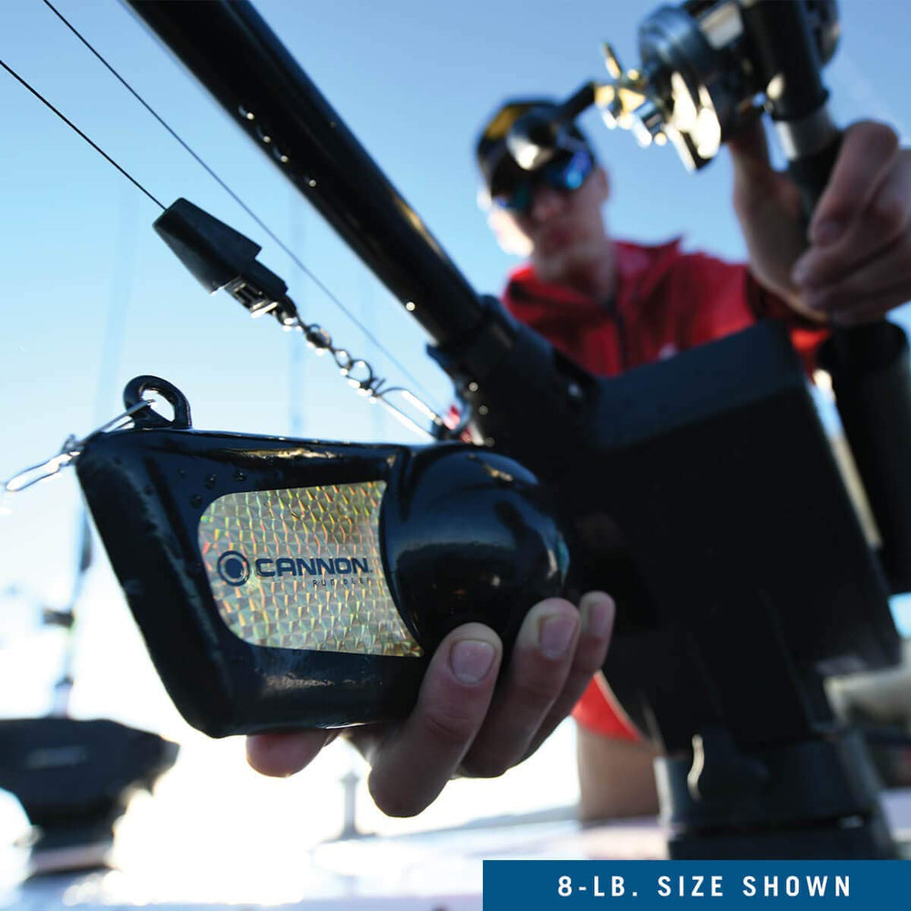 Cannon weight's tapered design delivers smooth, straight trolling