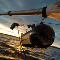 Cannon downrigger weight tapered hydrodynamic design tracks straight at various speeds.