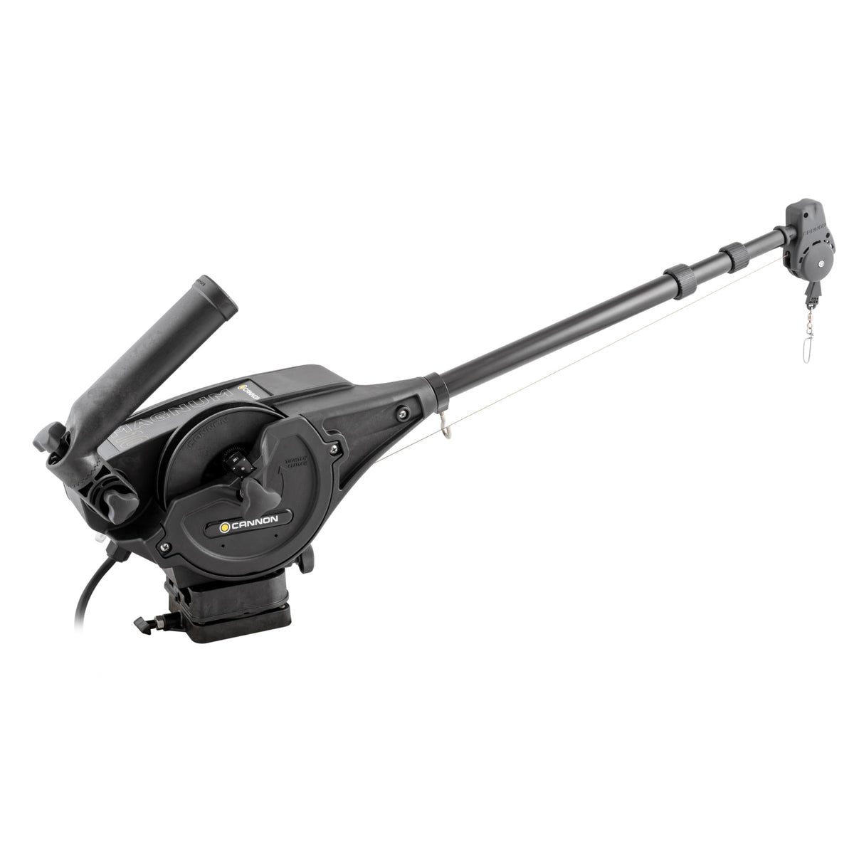 Cannon Magnum 10 electric downrigger unit with compact design for quick installation.