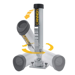 Cannon pistol grip quick release for one-handed angle changes during active fishing