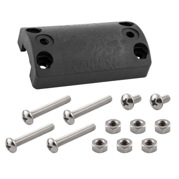 Cannon rail mount adapter clamp-on design on rails for deck-free mounting.