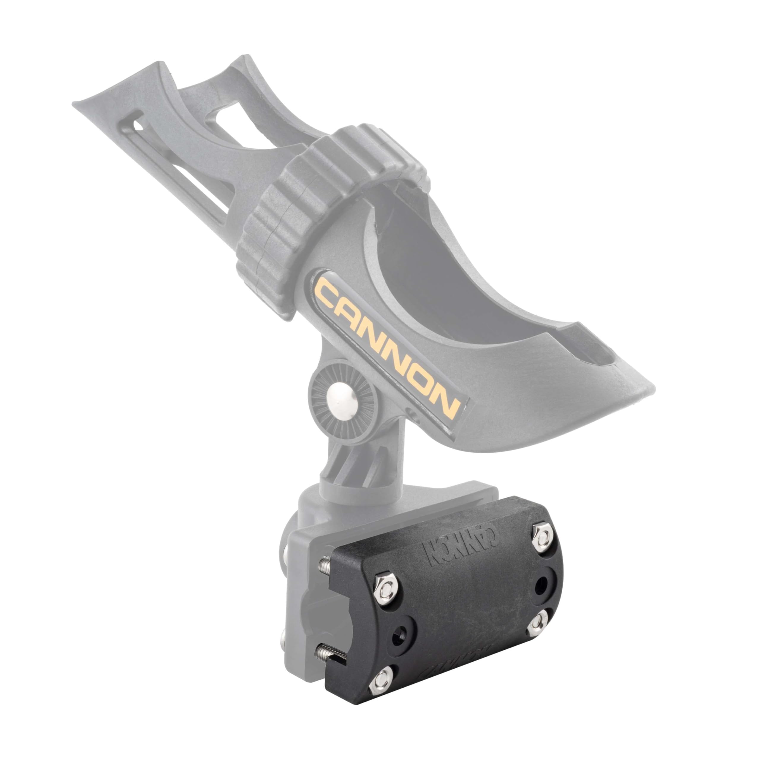 Cannon rail mount on-boat demonstration showing fast, tool-free setup.