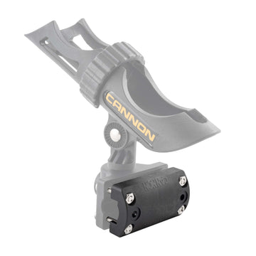 Cannon rail mount on-boat demonstration showing fast, tool-free setup.