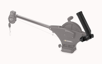 Cannon rear-mount rod holder in use keeps lines clear.