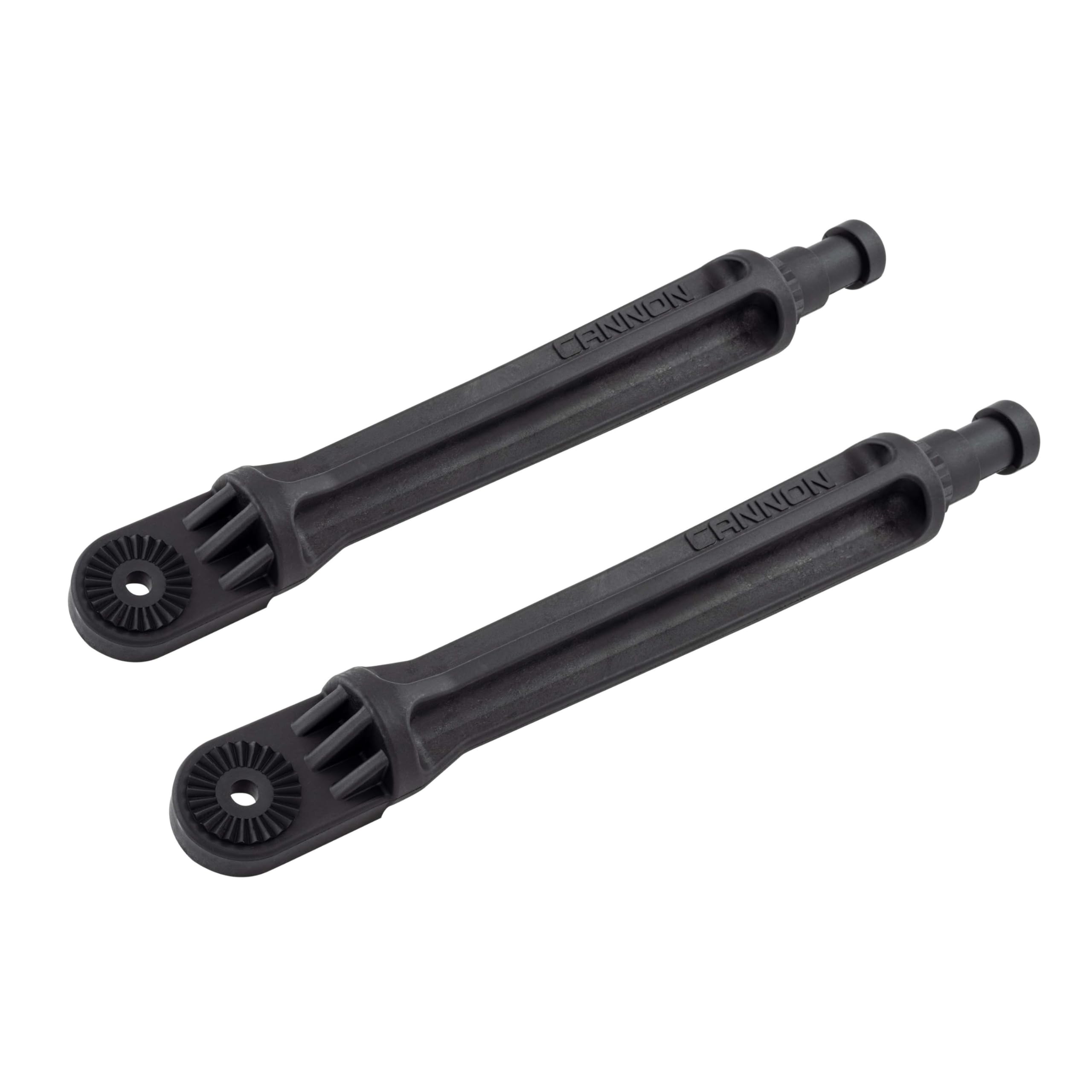 Close-up of quick-release pistol grip and locking mechanism on rod holder