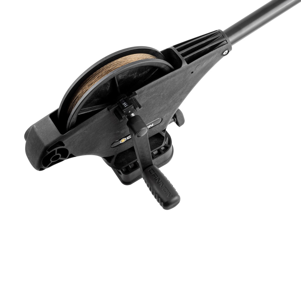 Cannon Uni-Troll 5 one-hand clutch enables precise bait positioning with controlled descent.