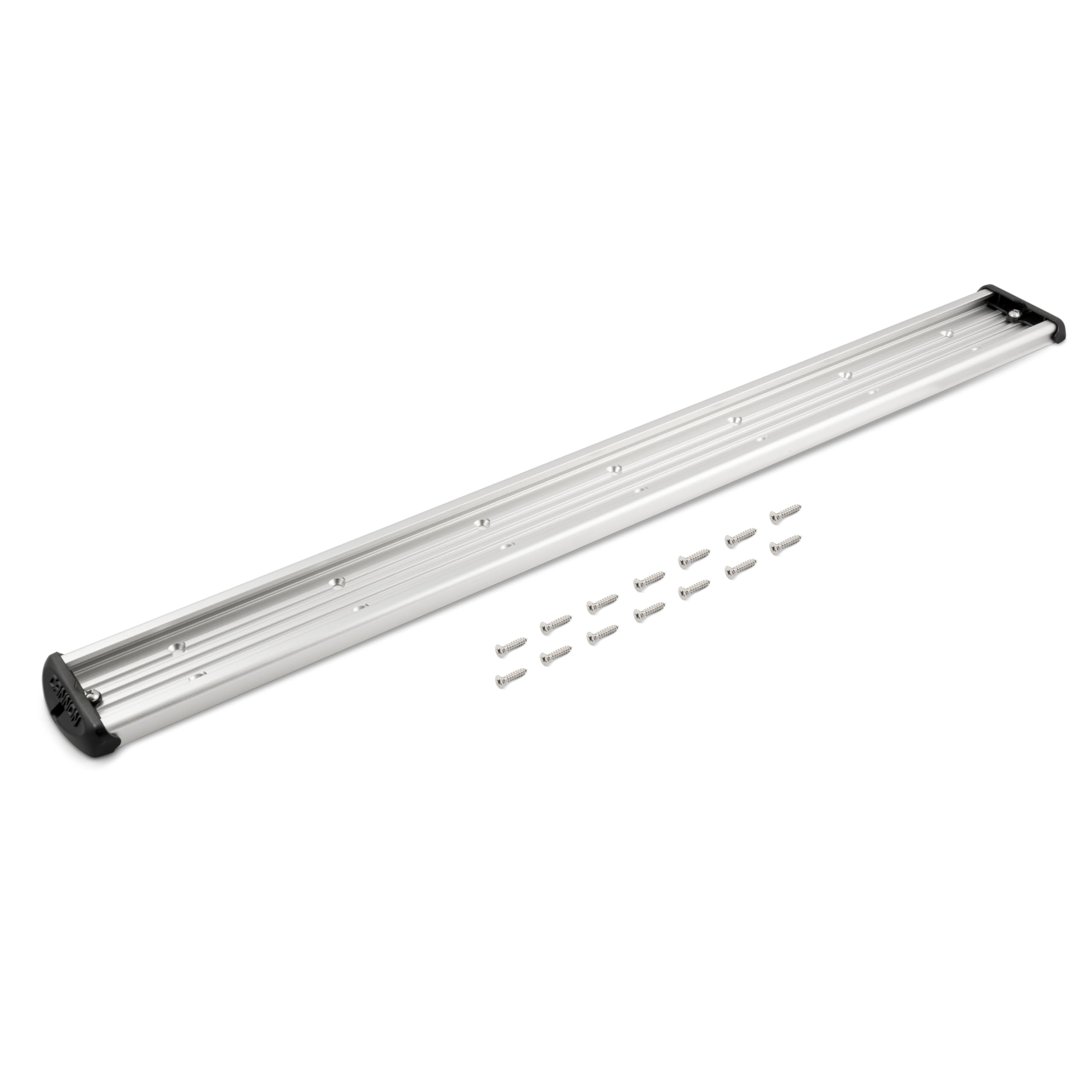 Cannon universal base for downriggers enables flexible trolling layouts.