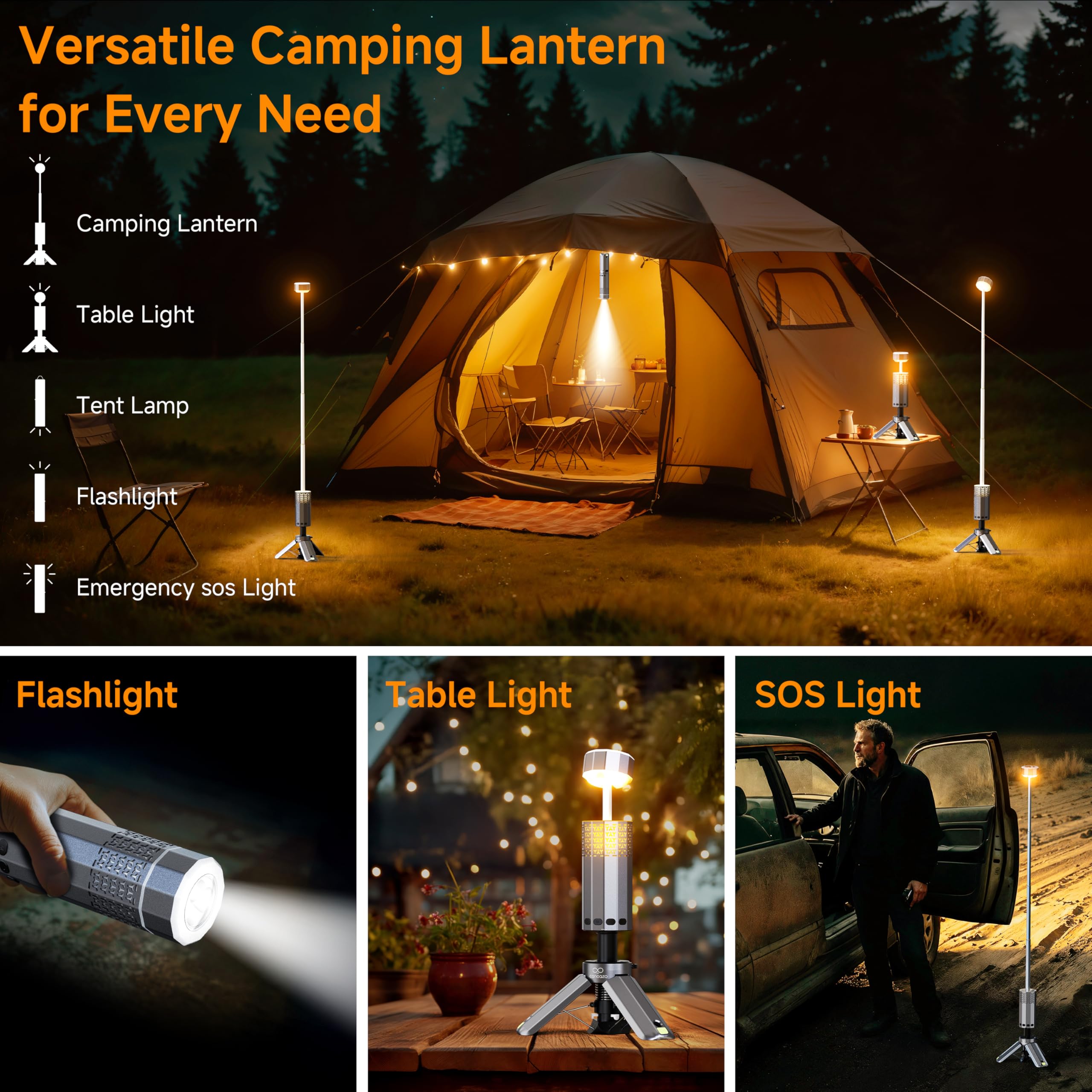 Canoazo collapsible lantern compact folded for easy storage