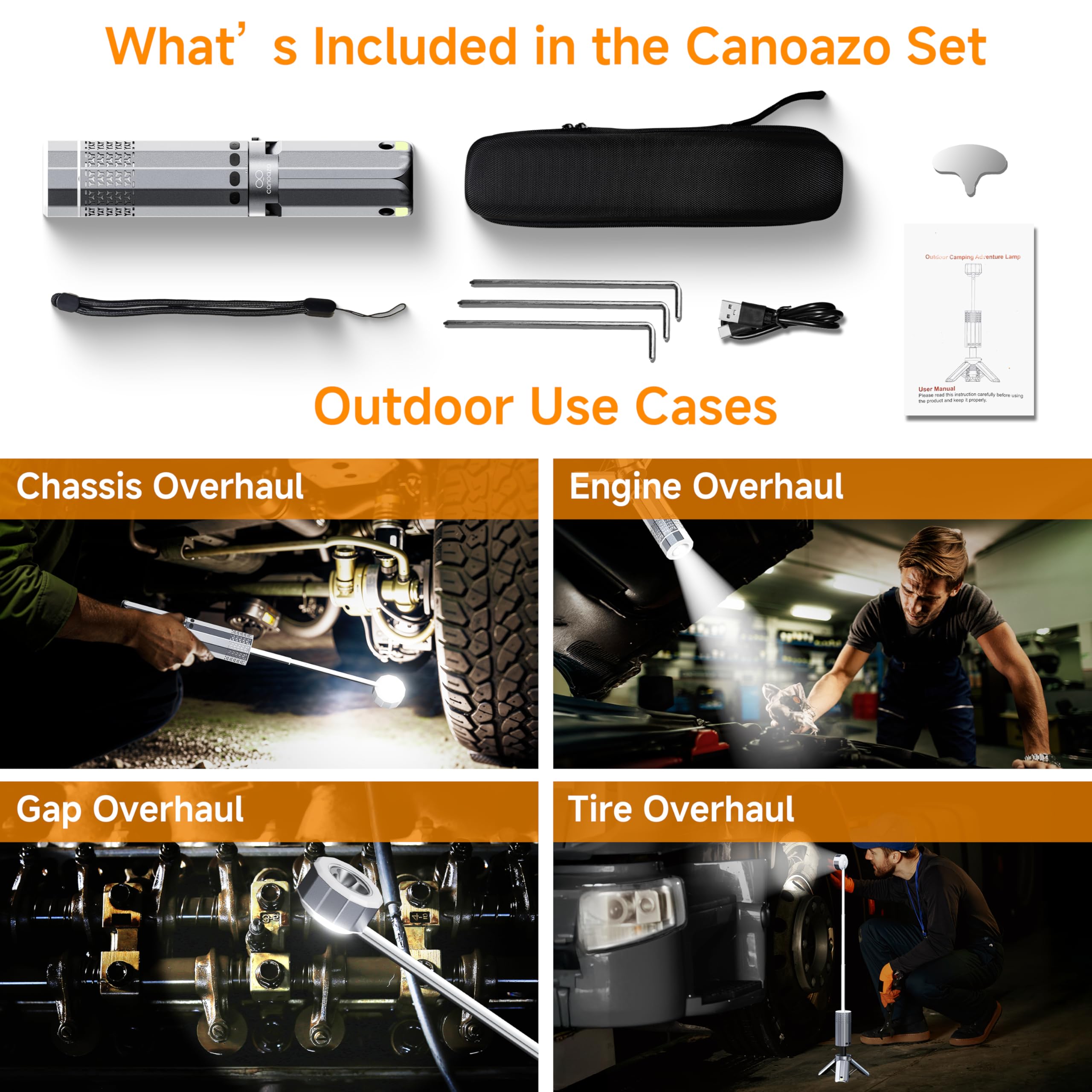 Canoazo portable power-bank charging a phone during a camping trip