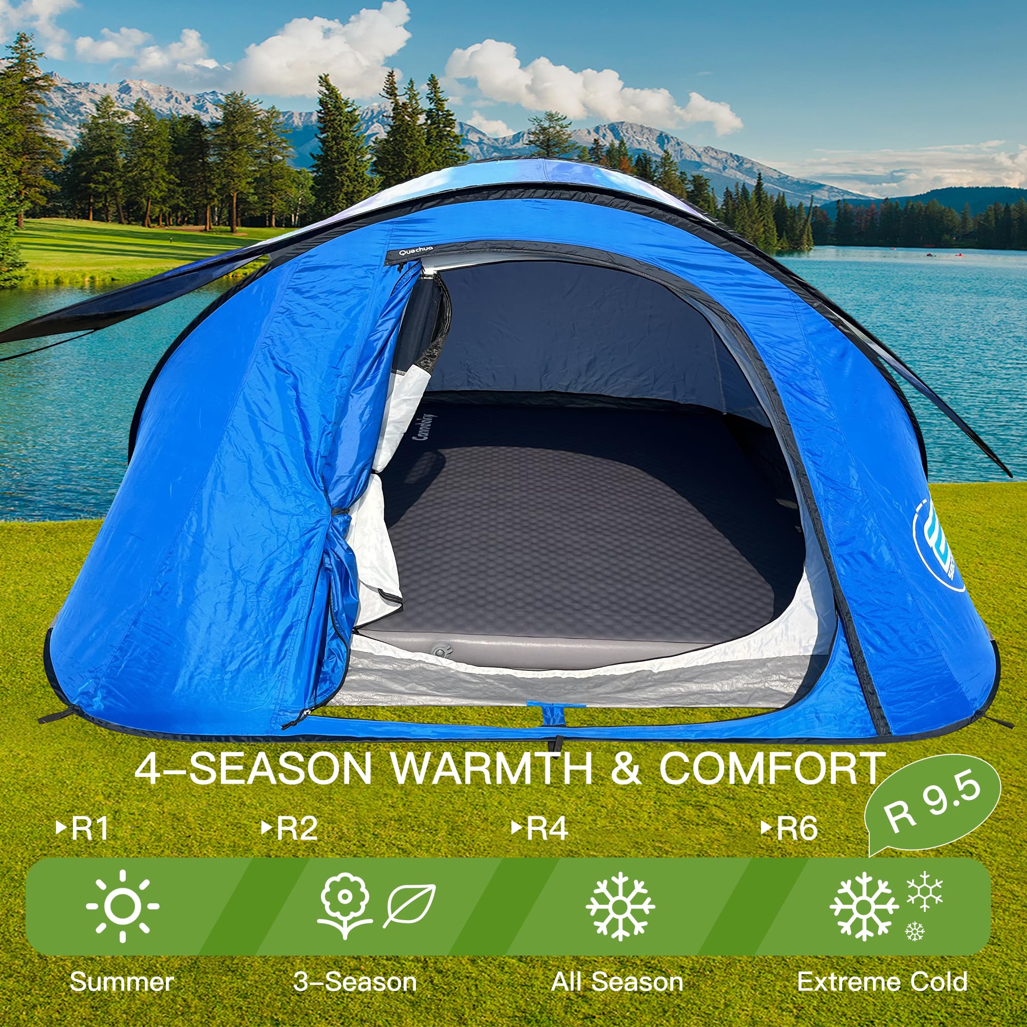 Canodoky sleeping pad waterproof bottom stays put.