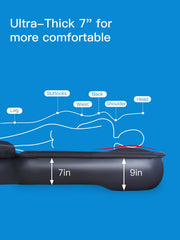 Canodoky SUV air mattress 75-5x51-5-7in offers generous sleeping space.