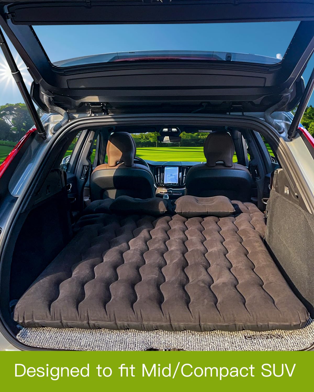 Canodoky SUV air mattress with flocked surface feels plush for restful sleep.