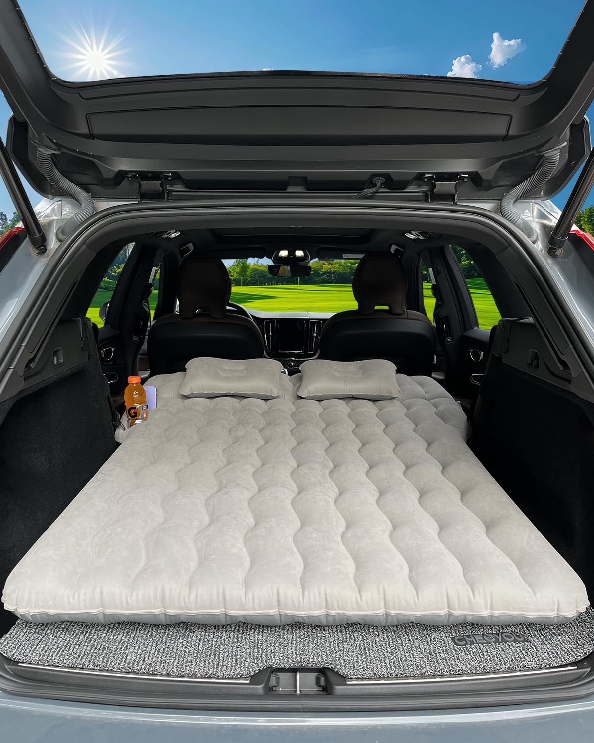 Canodoky SUV air mattress main view for comfortable roadside rests.
