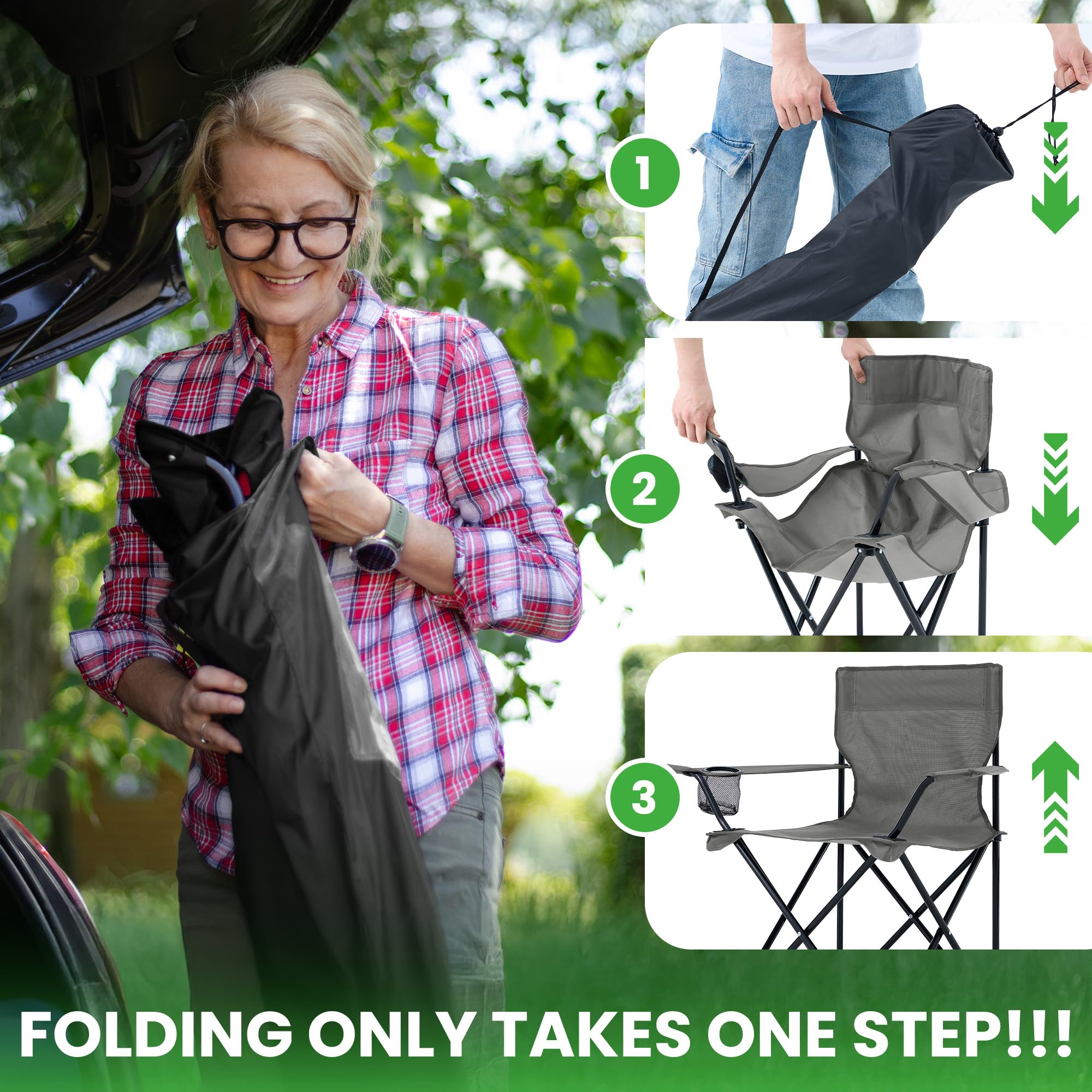 Canpsky 2 pack portable camping chair carry bag included