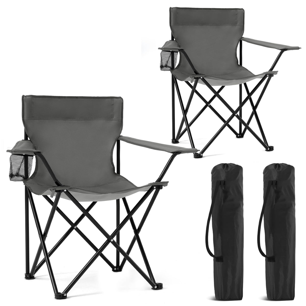 Canpsky 2 pack portable camping chair front view for outdoor comfort