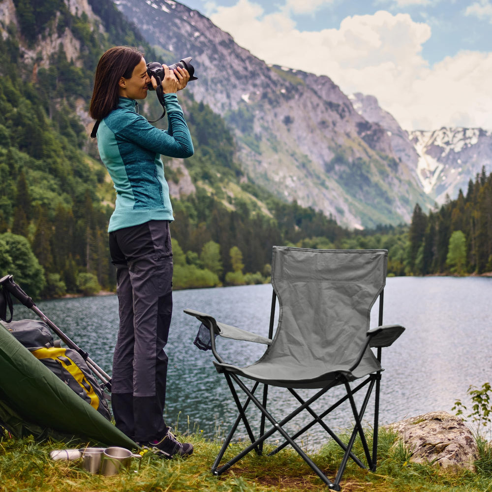 Canpsky 2 pack portable camping chair rear view showing stability