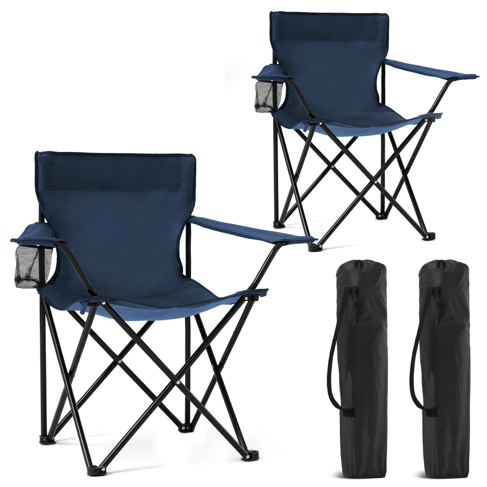 Canpsky 2-pack camping chairs with sturdy X-structure for stability on uneven ground