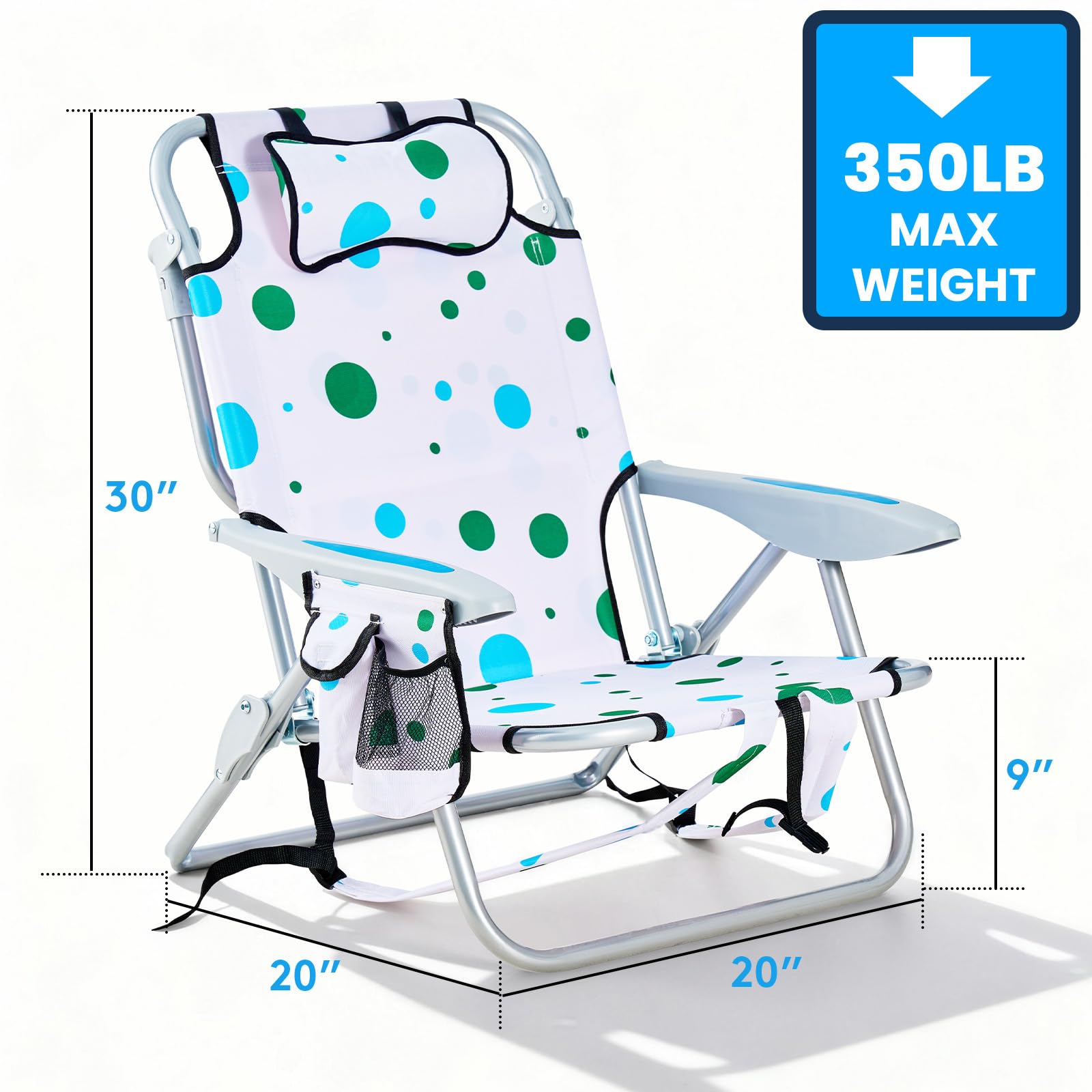 Canpsky chair headrest provides neck support for comfortable lounging.
