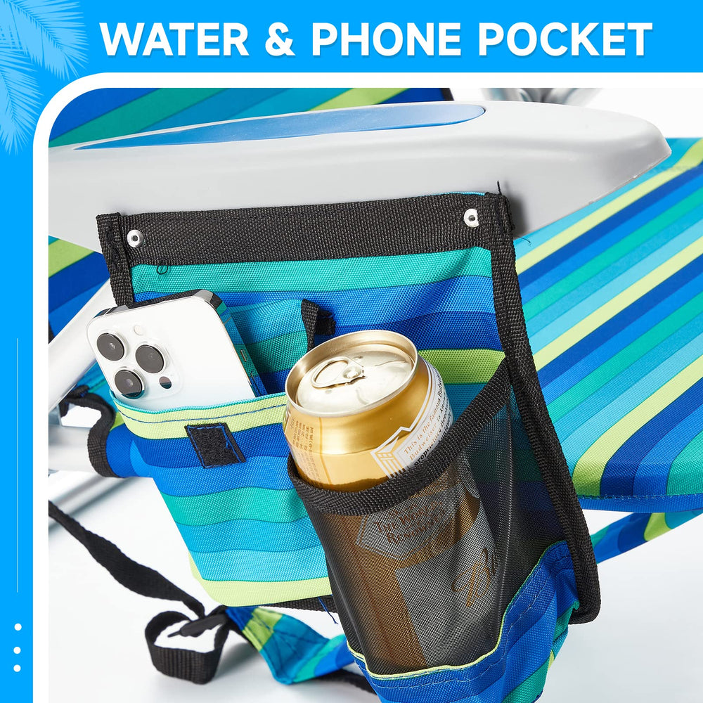 Canpsky chair side pocket with drink holder for quick access