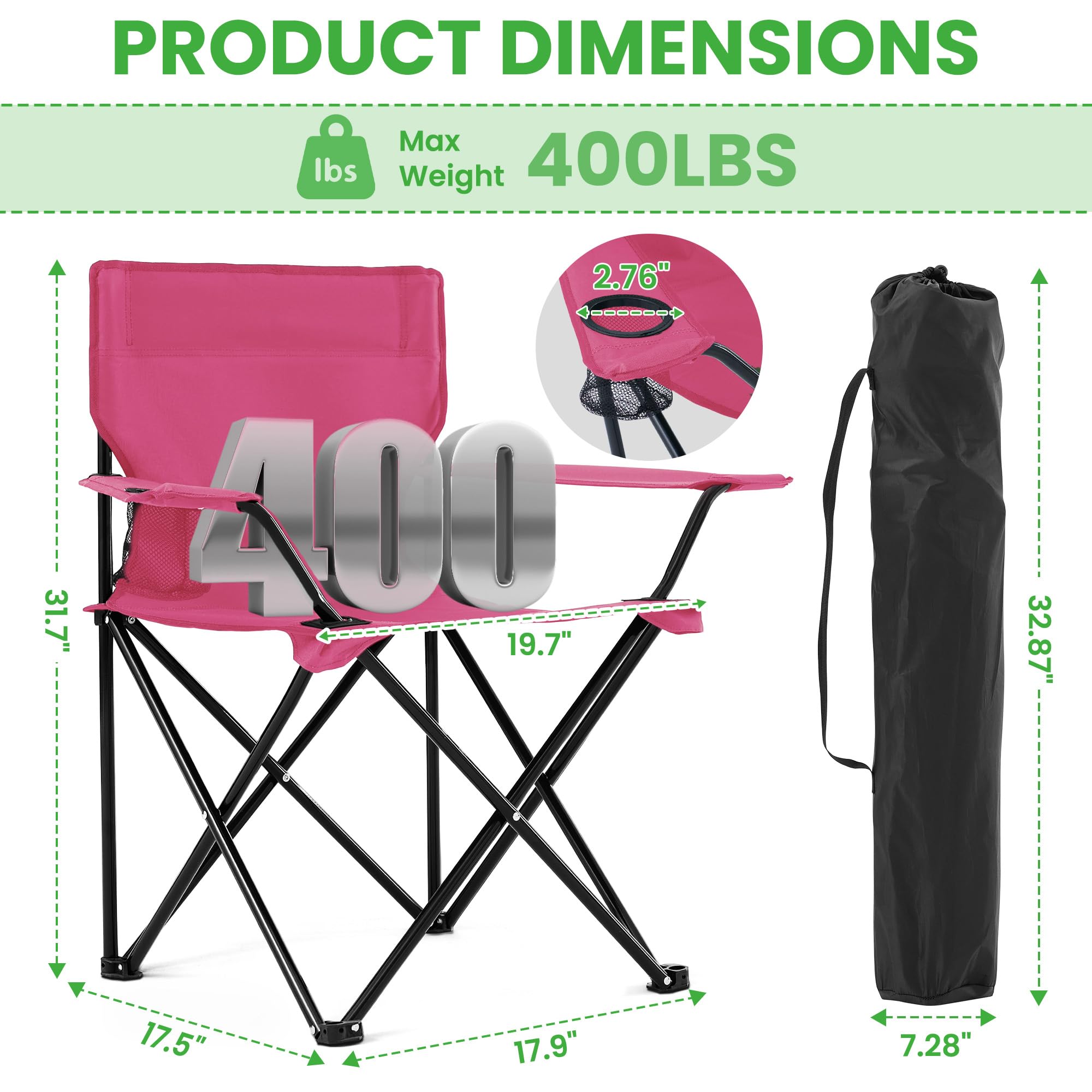 Canpsky camping chair with cup holder keeps drinks within reach