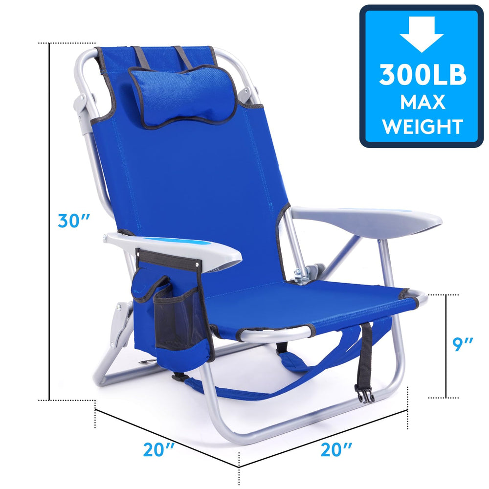 Canpsky five-position recliner in blue, adapts for lounging and resting comfortably