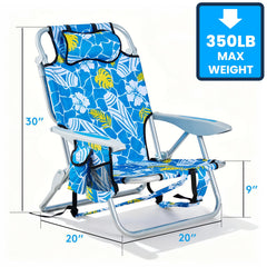 Canpsky portable beach chair backpack straps side view shows easy transport