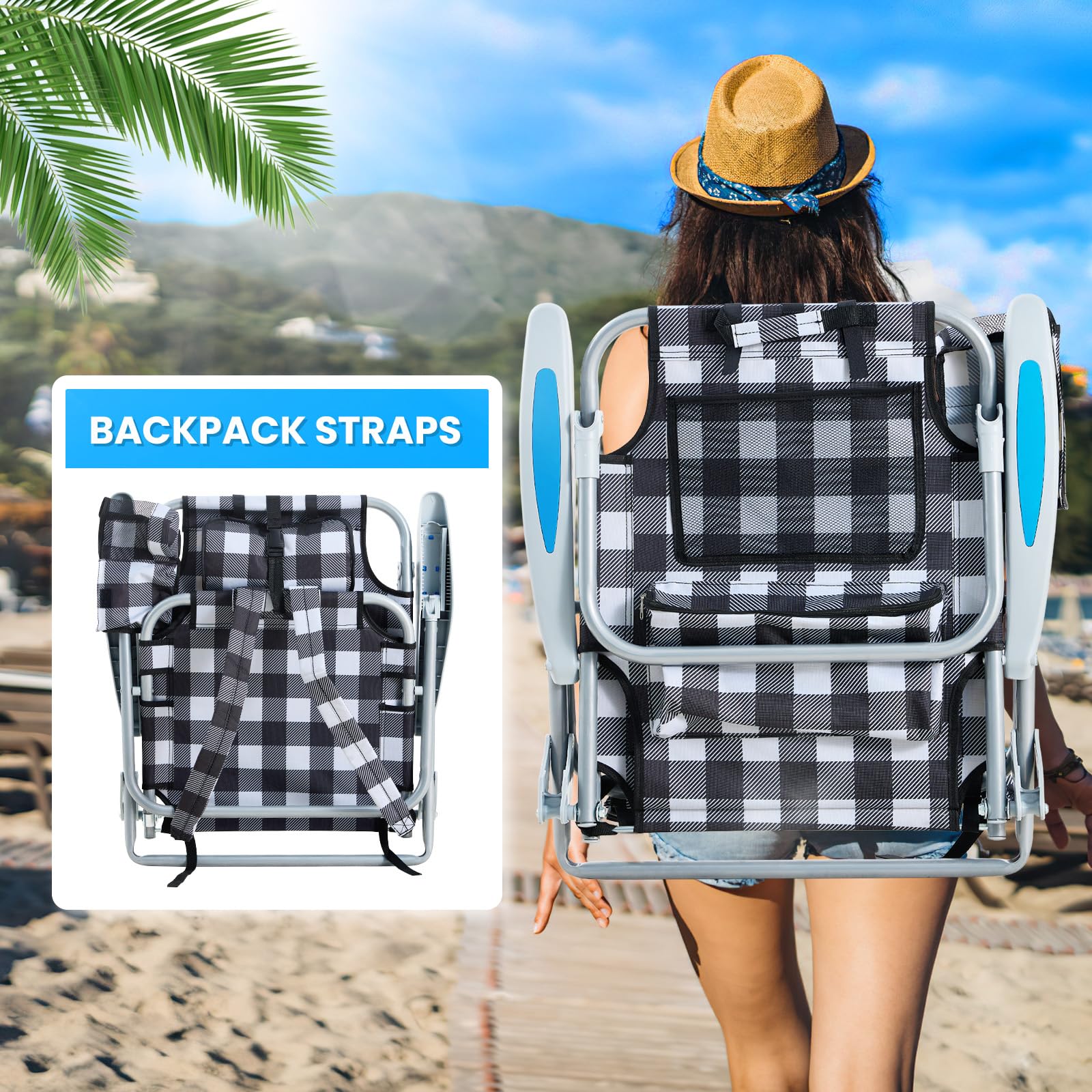 Canpsky chair folds into a backpack with easy carry straps.