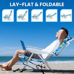 Canpsky portable beach chair side pocket view highlights convenient storage options