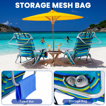 Canpsky towel bar and back pocket offer convenient storage during outdoor use.