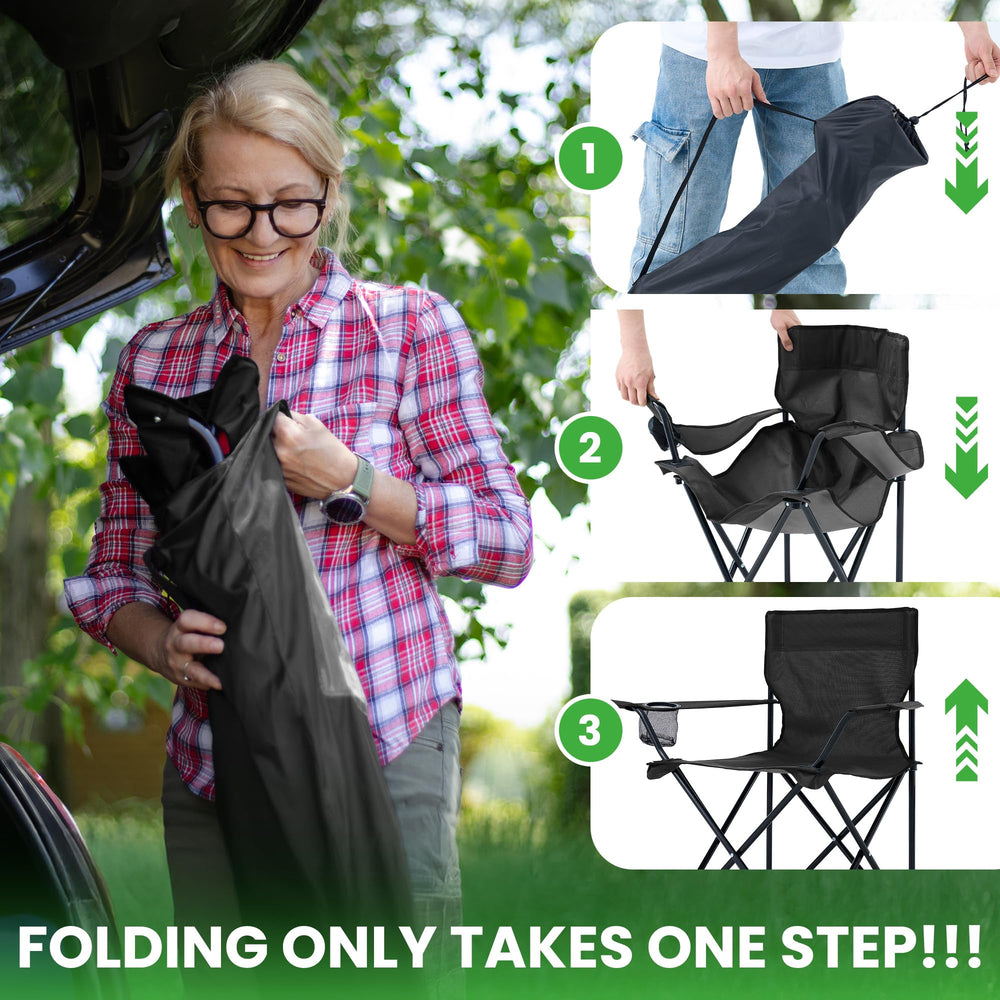 Canpsky two-pack folding chair backrest ergonomic design for comfortable seating.