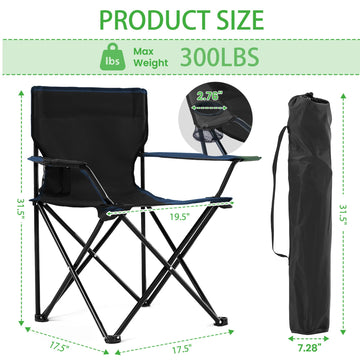 Canpsky two-pack folding chair carry bag exterior shows compact packing for travel.