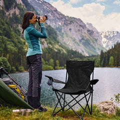 Canpsky two-pack folding chair folded state with carry bag for easy travel.