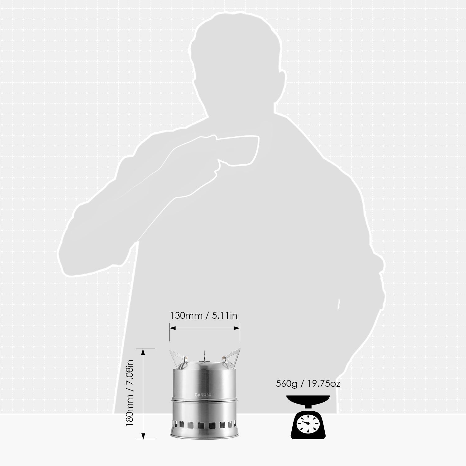 CANWAY camping stove pot-support-base provides stable cooking for 1-2 people.