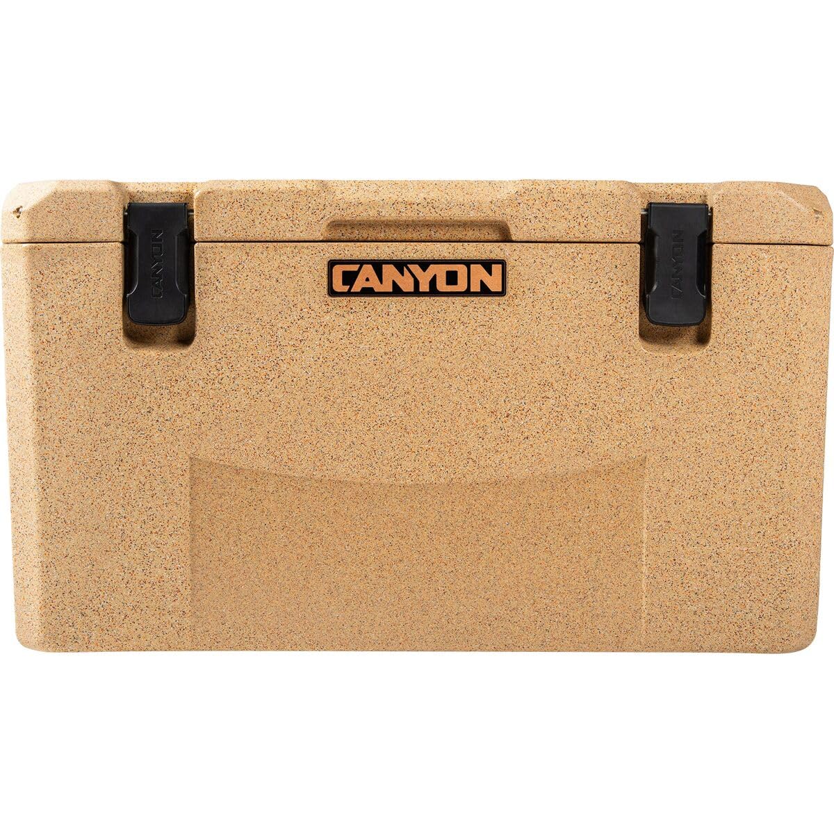 CANYON COOLERS Outfitter 55qt V2 Sandstone, molded-in aluminum hinge for lasting durability.