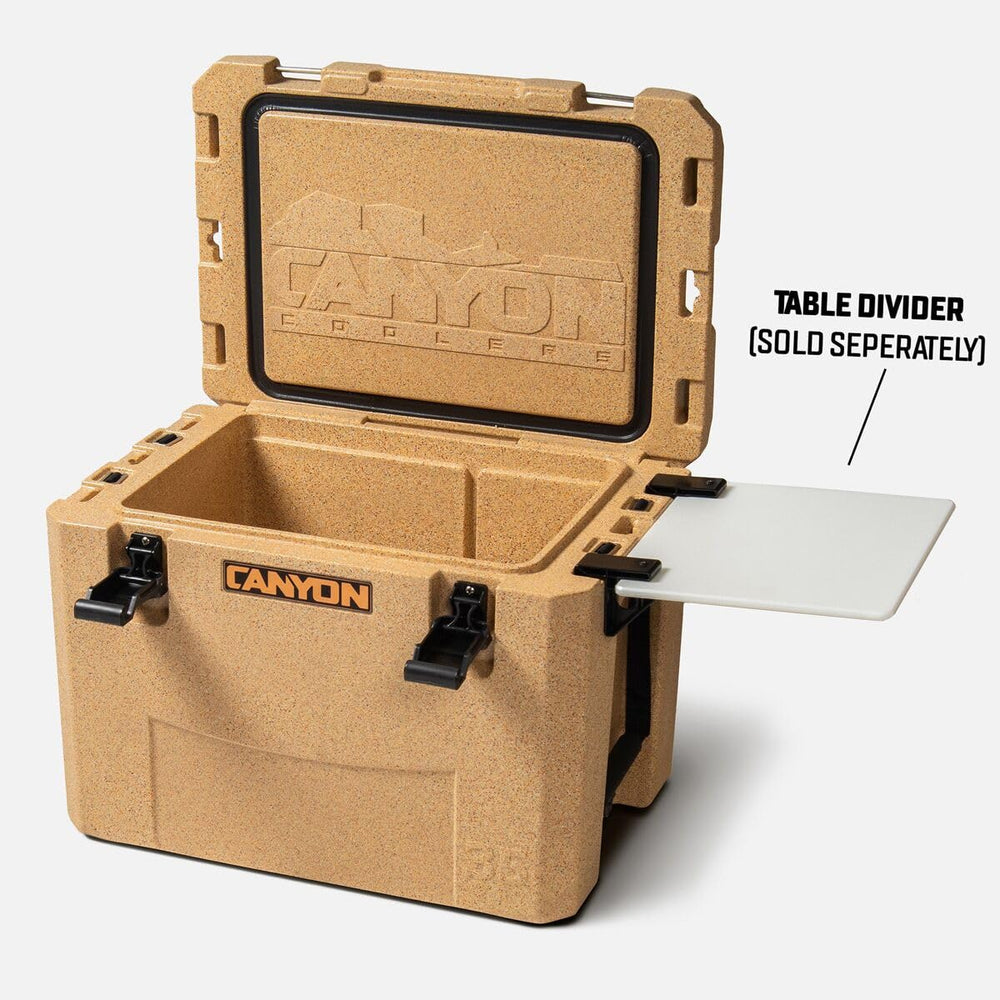 Canyon Outfitter V2 35qt sandstone tiedown slots for secure transport