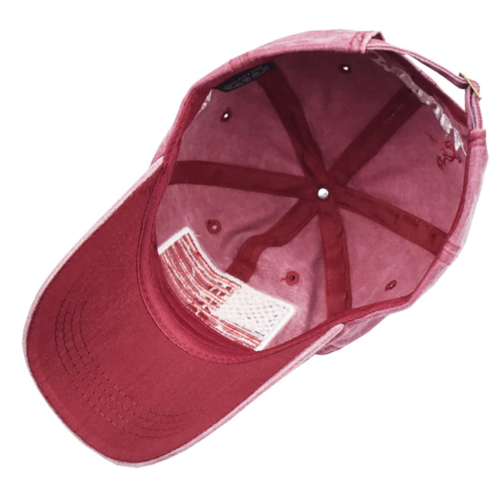 Flat lay view showing crown and brim