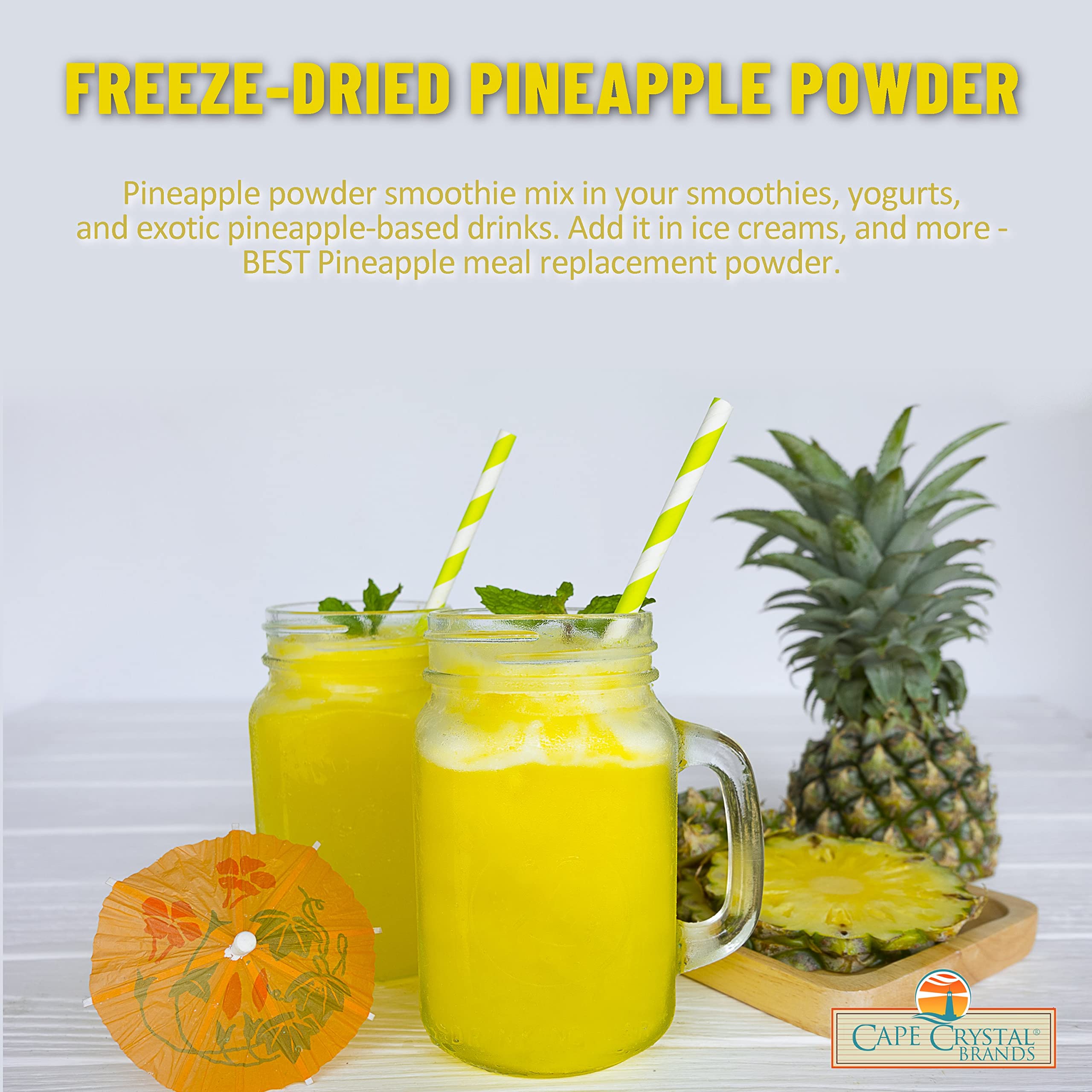 Cape Crystal vegan pineapple powder ideal for smoothies and desserts