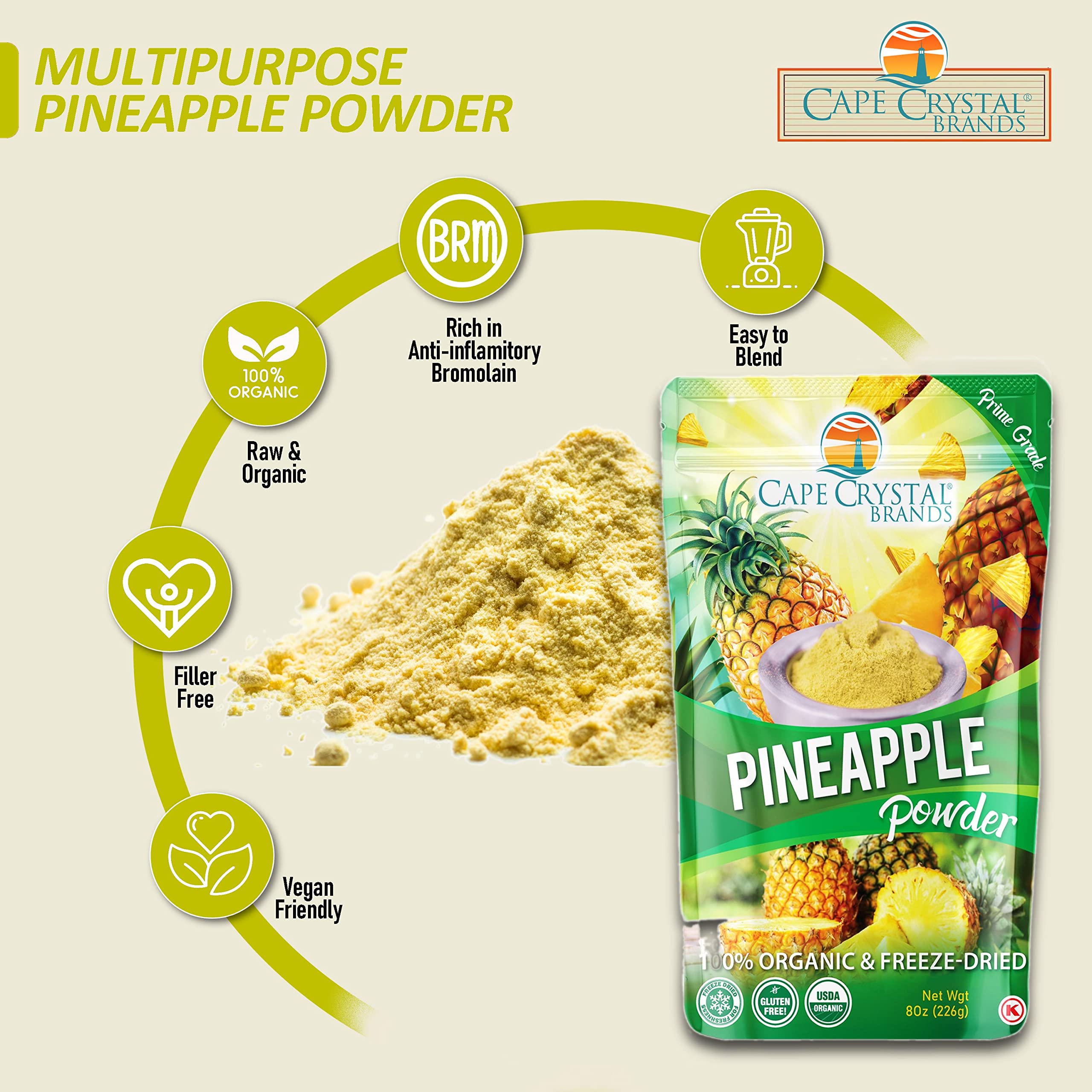 Cape Crystal pineapple powder with no added sugar, flavor enhancer