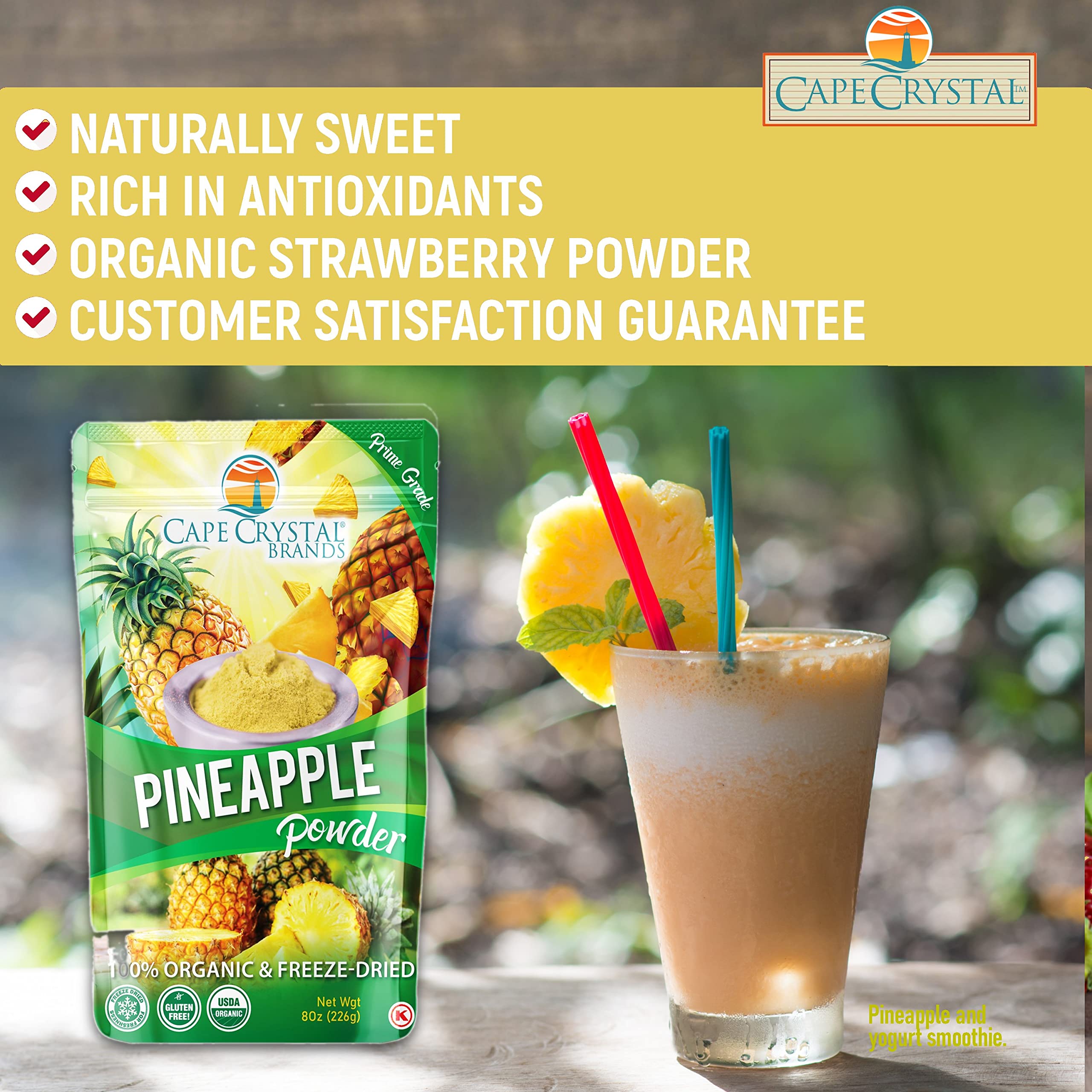 Cape Crystal powder for smoothies with vivid color and aroma