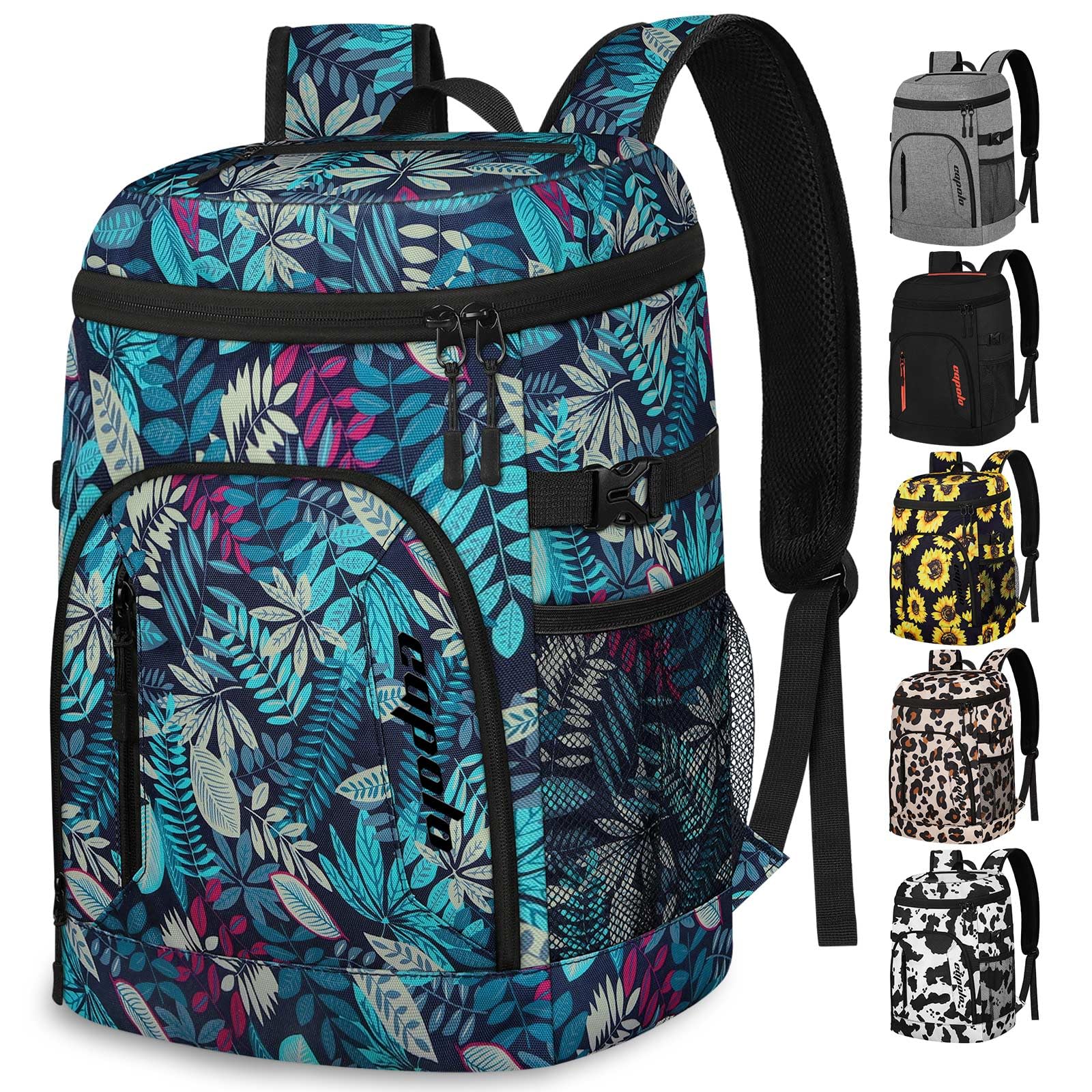 Capolo Cooler Backpack 30 Cans full setup for travel and picnics keeps beverages cold.