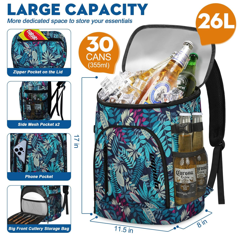 Capolo Cooler Backpack layout highlights multiple compartments for organized gear.
