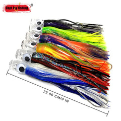 9-inch offshore trolling lure in mixed colors for marlin and tuna