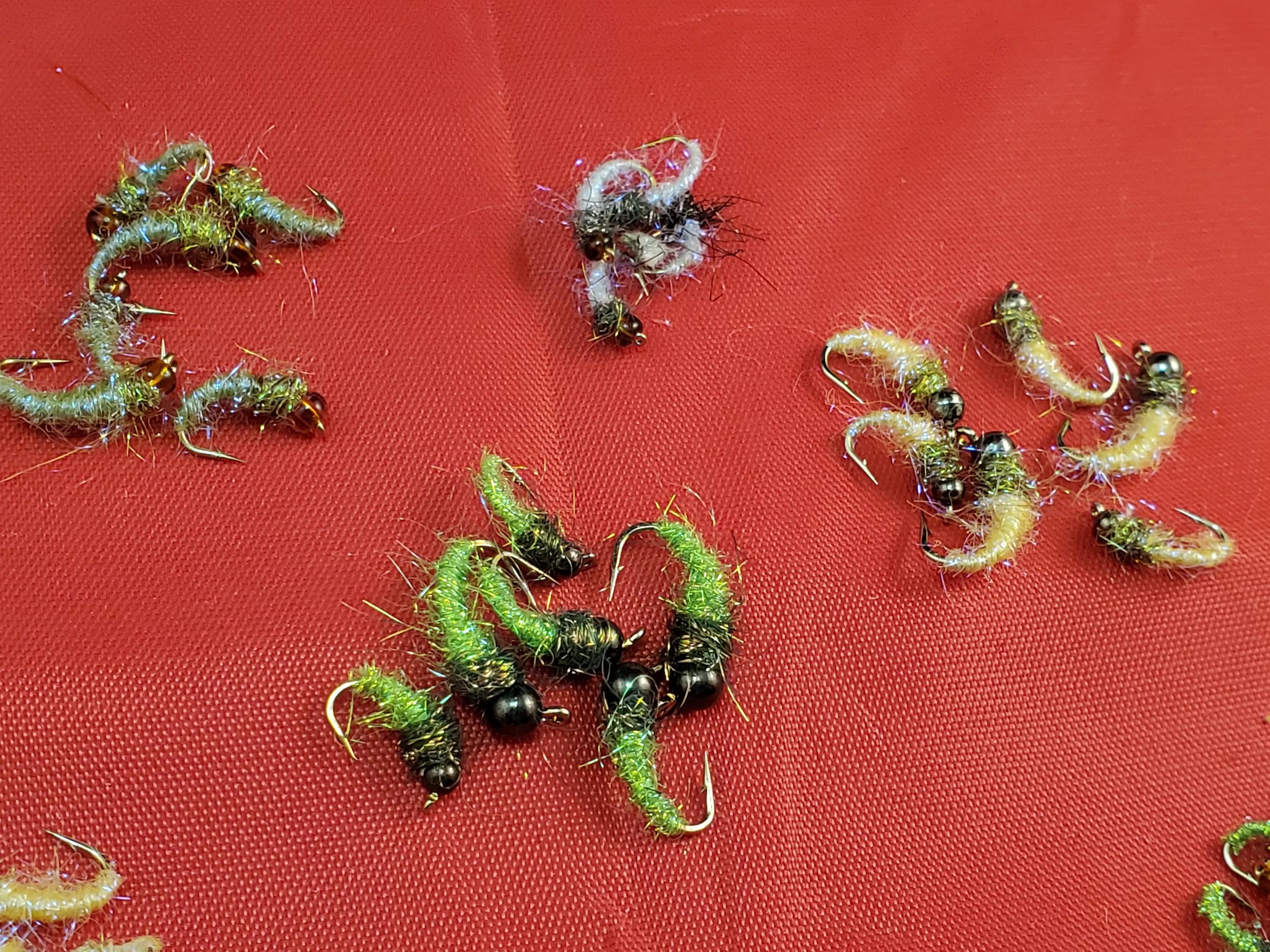 Capt. Ken's Caddis Nymph 40 fly selection on display